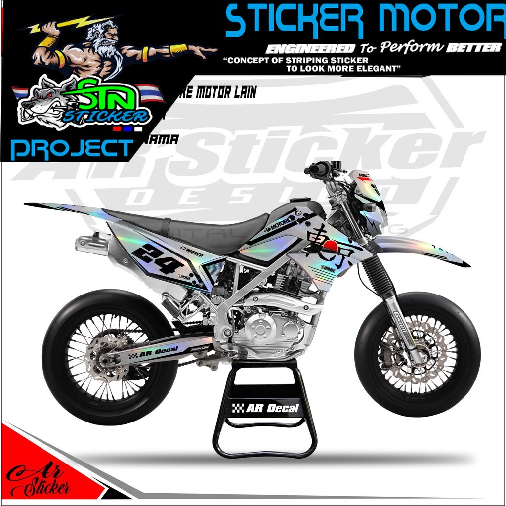 Decal Hologram Chrome Pelangi KLX Lama, KLX Old - Dekal stiker Full Body KLX L / KLX S 007