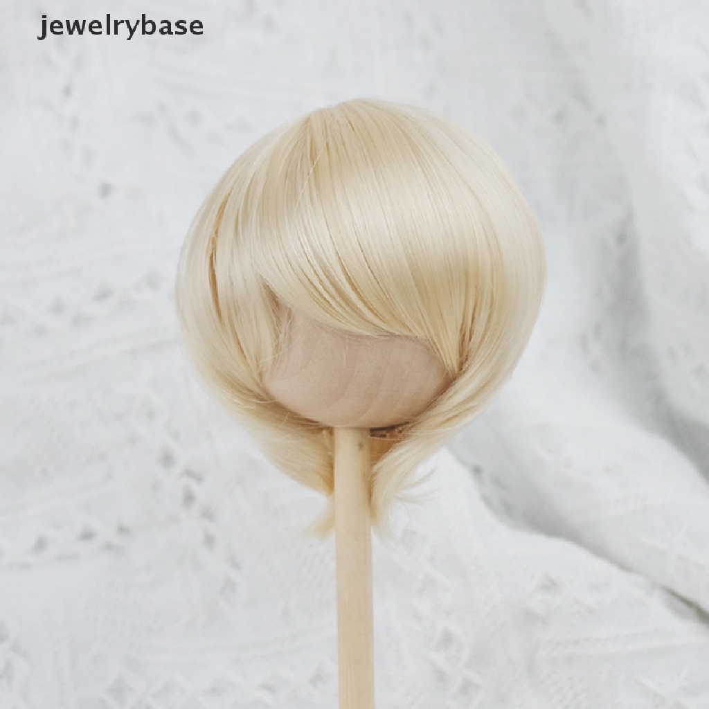 [jewelrybase] 1per3boneka Wig Pendek Lurus Rambut Lingkar Kepala 21.5-23cm Aksesoris Boneka Butik