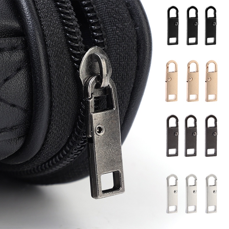 Zipper Slider Zipper Alat Kepala Ritsleting Dapat Digunakan Kembali Dapat Dilepas Liontin Perlengkapan Jahit DIY Koper Pakaian Sepatu Ritsleting Logam Universal Metal Zipper Head Replacement High Quality