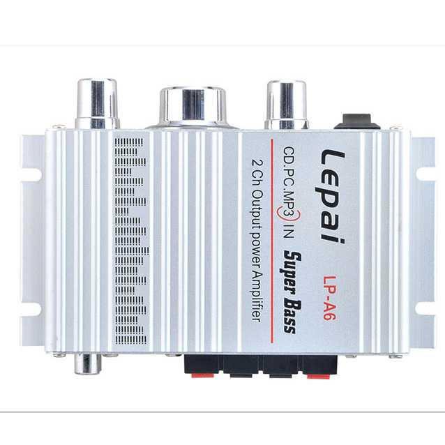 Lepy HiFi Mini Stereo Amplifier Treble Bass Booster 2A 12V - LP-A6 ( Mughnii )