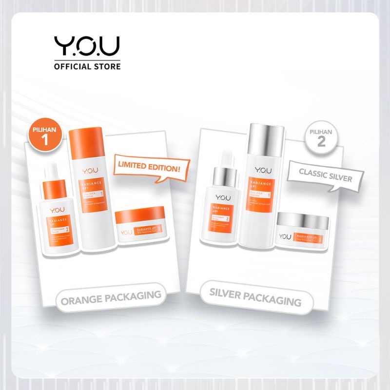 YOU RADIANCE UP SERIES CLASSIC SILVER BY Y.O.U | SERIES ANTIOXIDANT SERUM PURE CICA ESSENCE DEEP MOISTURIZING | YOU RADIANCE UP PEMUTIH WAJAH