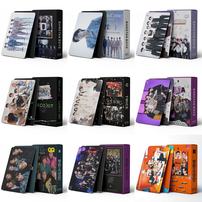 55Pcs/Box Kpop BT21 Postcards JIMIN JIN V JUNGKOOK New Album Proof LOMO Photocards For Fans Collections