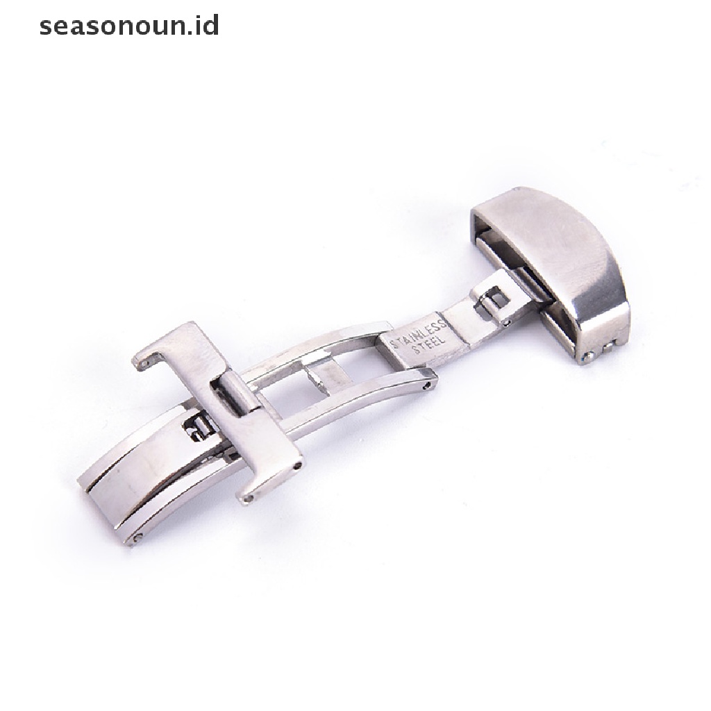 Seasonoun18 /20 /22mm Stainless Steel Butterfly Deployment Clasp Buckle Watch Strap Band.