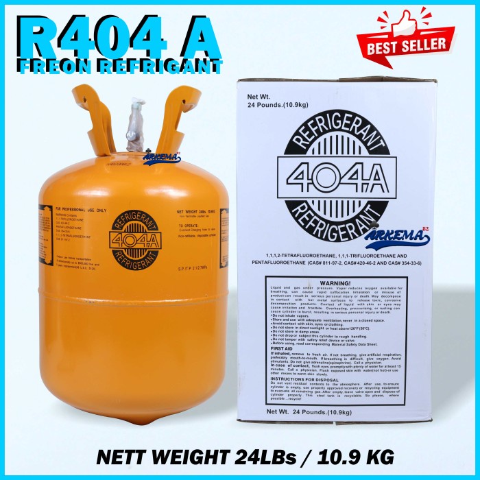 REFRIGANT R 404 A TABUNG DAN ISI 10.9 KG | PREON ORIGINAL SEGEL | FREON  AC - ARKEMA