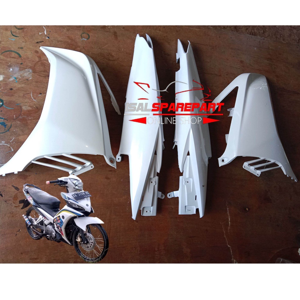 Bodi Plus Sayap Yamaha Jupiter Mx New 135 Dubel Disck Warna Putih / Bodi Cover Sayap Yamaha Jupiter 