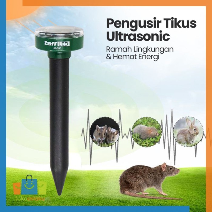 Alat Pengusir Tikus Ultrasonik Kebun Taman Tenaga Surya HR533