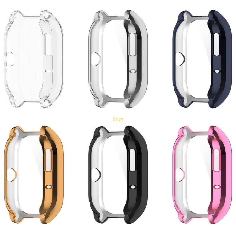 Btsg Soft Clear Frame Housing Glass+Cover Film Cases Kompatibel Untuk Gtr4 Smartwatch Screen Bumper-Shell Protector-Shock