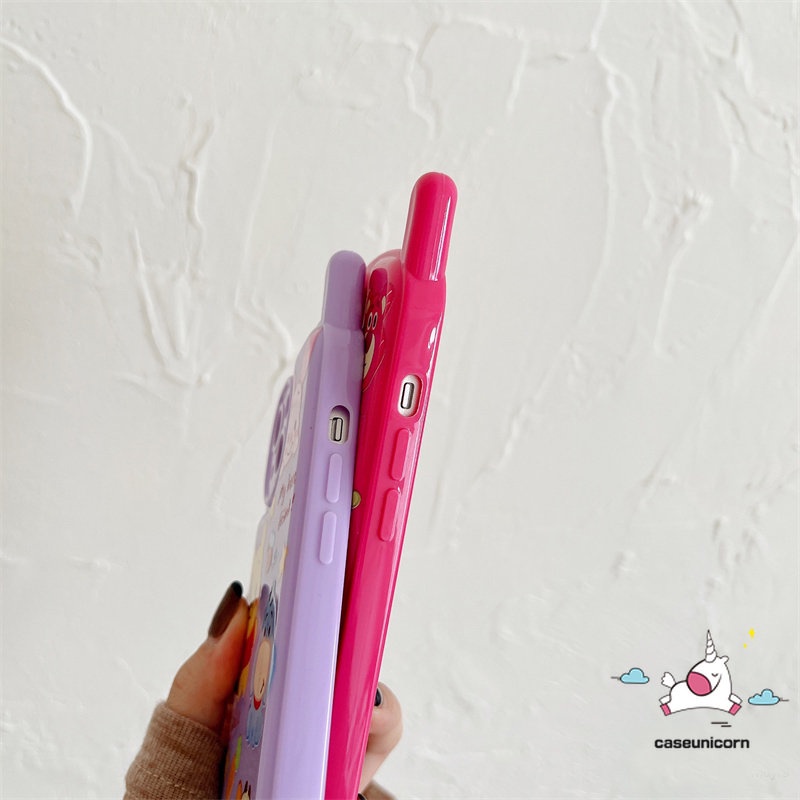 Casing Kompatibel Untuk iPhone XR 7plus 11 13 14 12 Pro Max7 8 Plus X XS MAX SE 2020 Toy Story Lucu Strawberry Bear Manyo Glossy Kepribadian Retro Bentuk Telepon Soft Tpu Creative Case