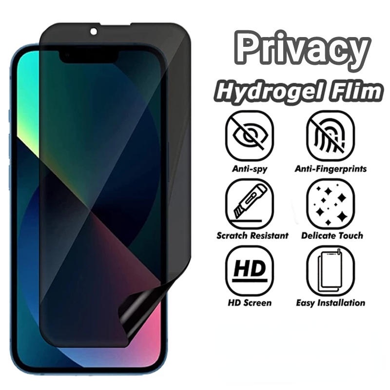 IPHONE 1-3pcs Film Hidrogel Anti Spy Untuk Iphone14 13 12 11 Pro MAX Plus Mini Pelindung Layar Privasi Untuk Iphone7 8 6 6S Plus SE 2022 2020 14Plus 13Mini 12Mini