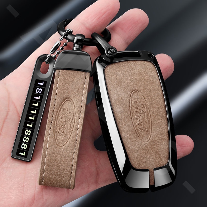 Ford Zinc Alloy Leather Case Kunci Mobil Full Wrap Cover Smart Key Protector Untuk Fiesta Ranger Ecosport Focus Everest Mustang