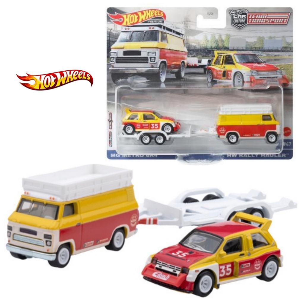 Hot Wheels Rally Hauler / Rally Trailer / MG Metro 6R4 #47 - Team Transport A