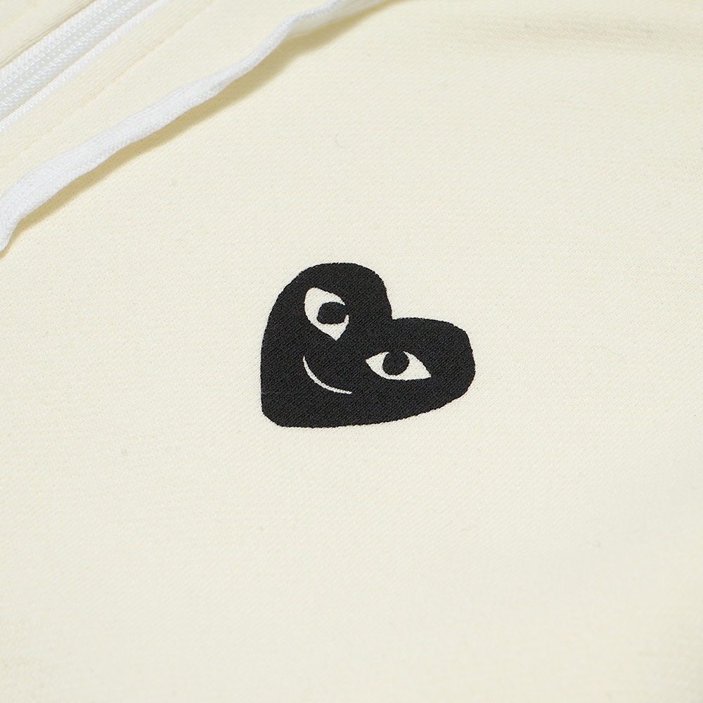 CDG Play Holiday Emoji Zip-Up Hoodie Beige