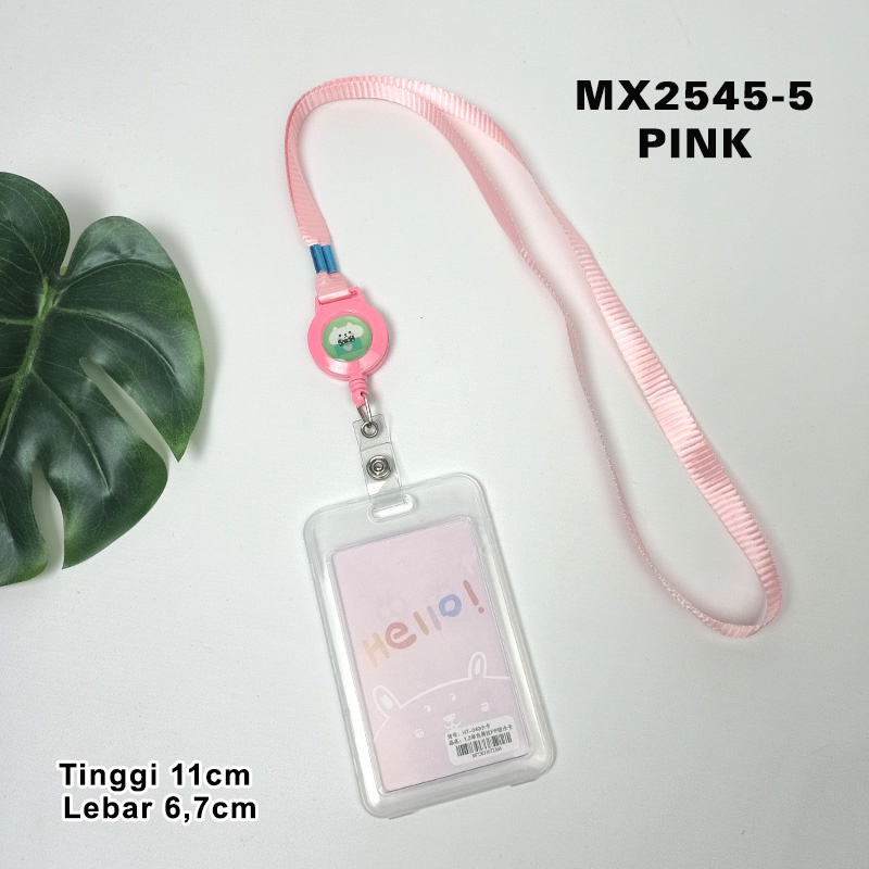 (COD) Name tag ID CARD HOLDER KOREA dan kalung tempat name tag kartu 2 sisi MX2545