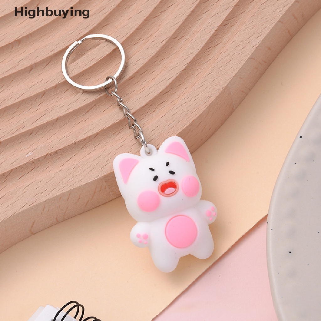 Hbid DuDu Kucing Lucu Gantungan Kunci Kreatif Hewan Kunci Gesper Kartun Kucing Kunci Mobil Liontin Tas Lucu Charm Cute Key Buckle Couple Keychain Glory