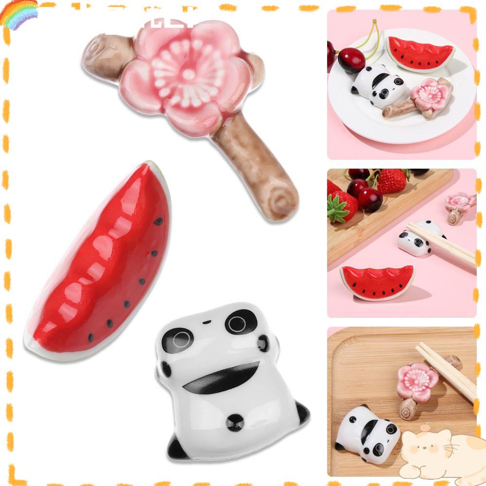 Solighter Chop Sticks Holder Tempat Peralatan Makan Keramik Cherry Blossom Lucu