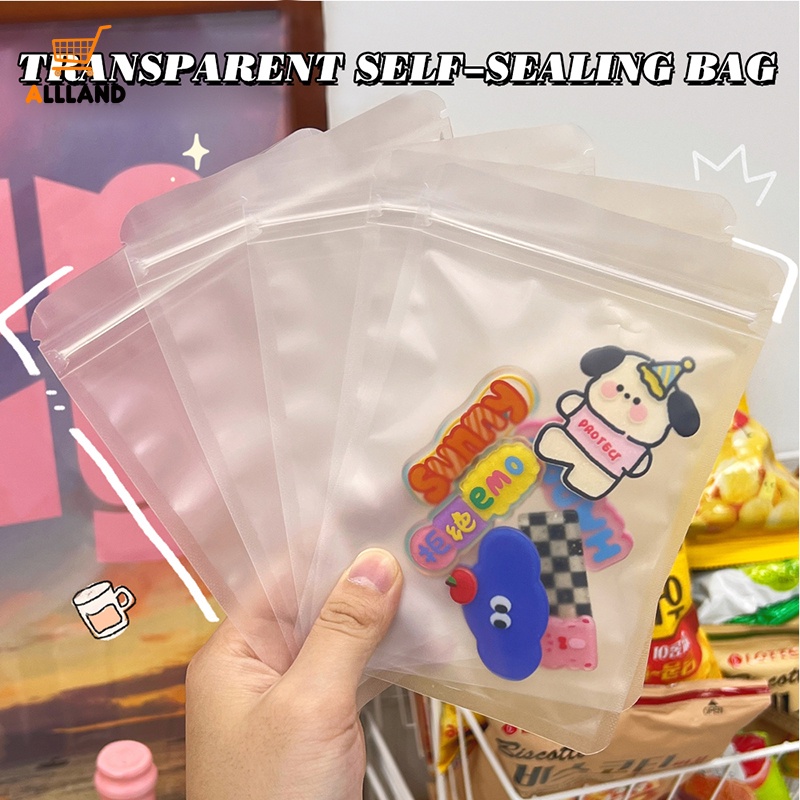 10pcs/set Kualitas Tinggi PET Frosted Transparan Self Sealing Bag/Perhiasan Aksesoris Rambut Tahan Debu Kantong Penyimpanan/Permen Makanan Ringan Saku Lembab Bukti