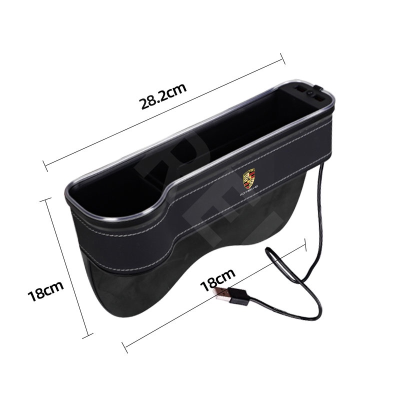 Porsche LED Car Seat Slit Storage Box With charging port Seat Side Gap Slit Pocket Storage Untuk 987cabe958 911