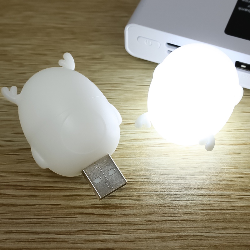 Multi-fungsi Kamar Tidur Lucu Hangat/Putih LED Bayi Rusa Lampu Malam USB Charging Lamp Pelindung Mata Membaca Lampu Hias