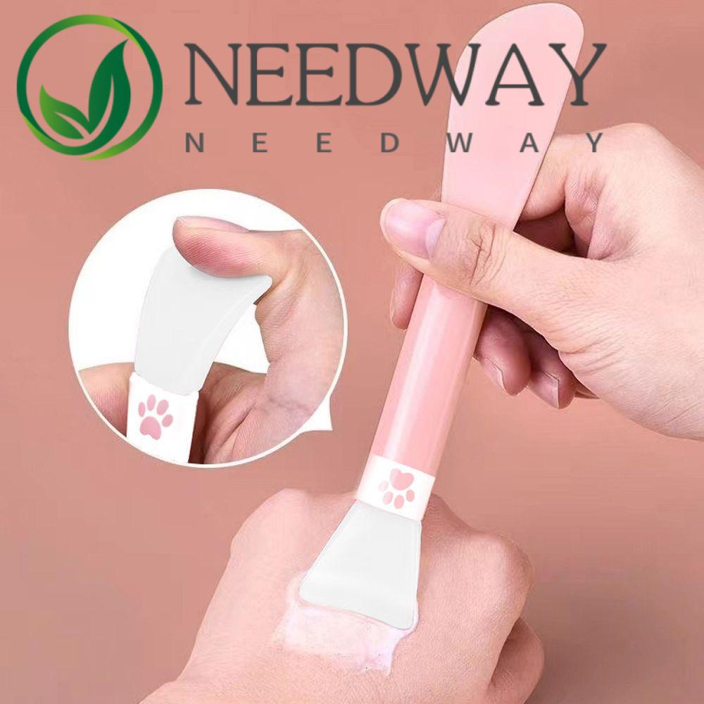 Needway   Kuas Masker Silikon Mode Oles Lembut Profesional Mudah Dibersihkan Aman Blending Brushes Double Head Skin Care Tools Facial Face Stick