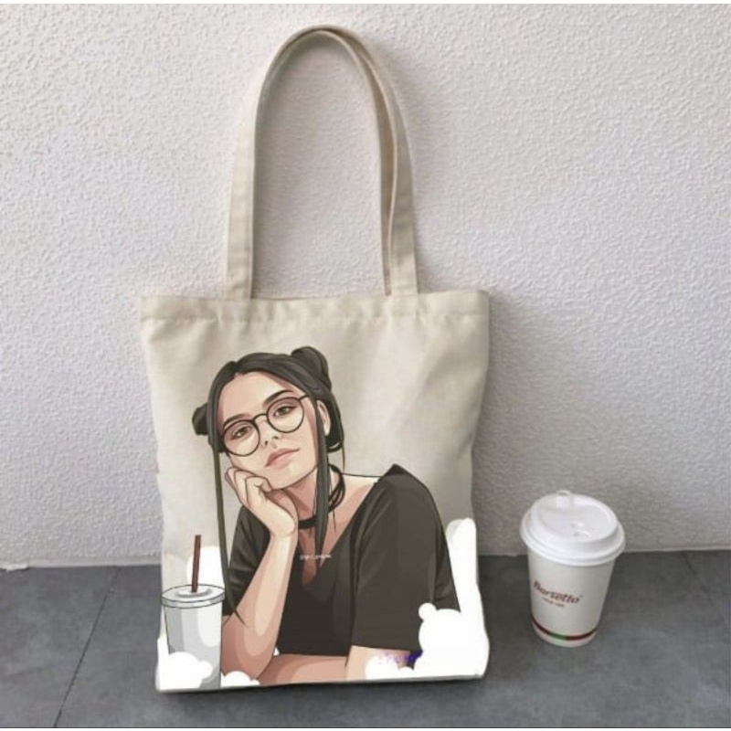 Tote bag remaja wanita keren Tas Sekolah girls Tas Belanja 37 x 31