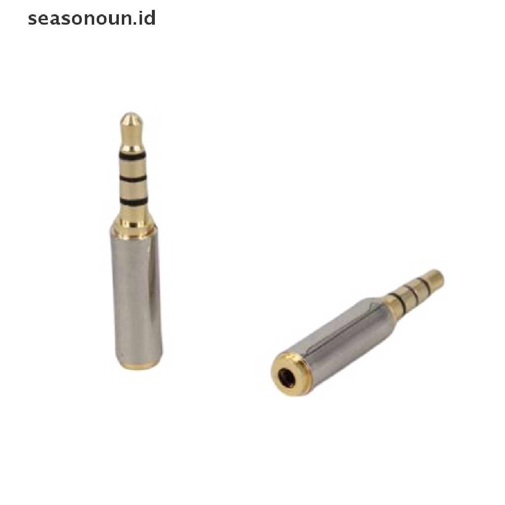 Seasonoun 3.5mm Ke 2.5mm Adapter Male to Female Audio Stereo Adapter Plug Converter Metal Audio Jack Plug Konektor Adapter Colokan Converter Headset.