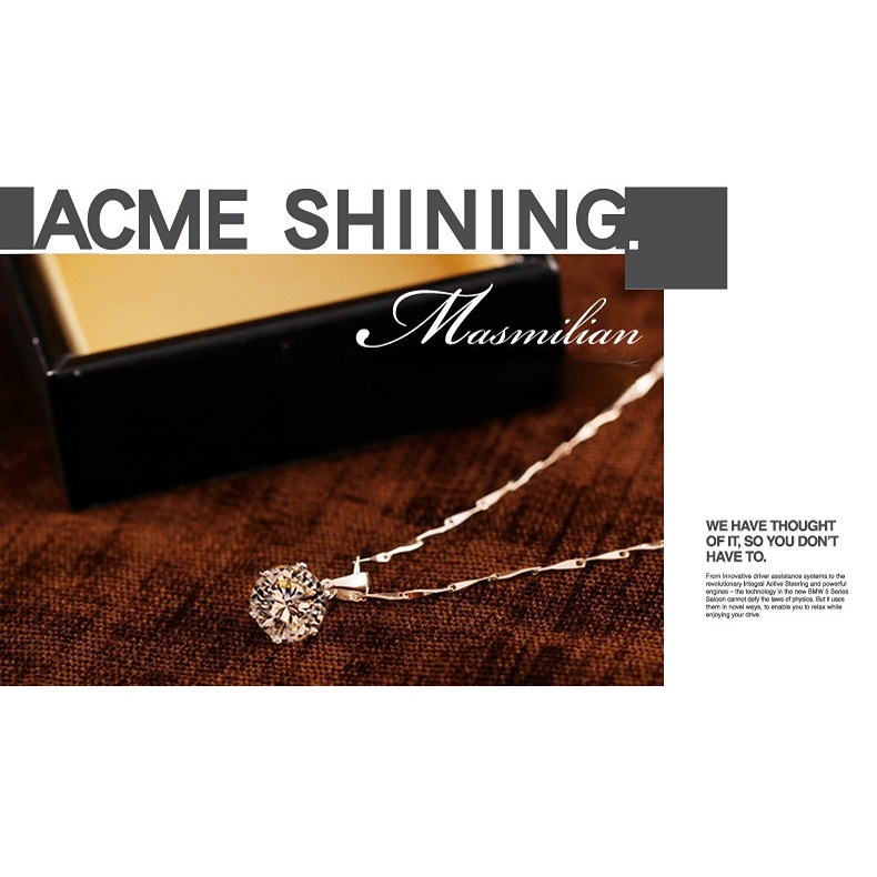 Goldkingdom Fashion Perhiasan Aksesoris Ready Stock Perak Disepuh Kalung Wanita Pendek Delapan Hati, Enam Cakar Liontin, Versi Korea, Perhiasan