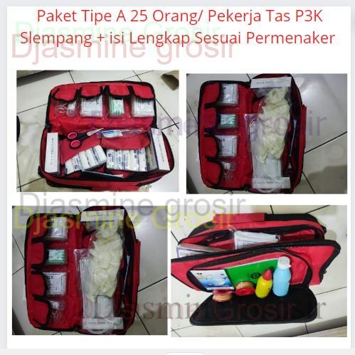 Paket A P3K Tas Emergency Slempang Jinjing Plus dengan Isi Tipe A / P3k K3 First Aid Kit Bag Type A