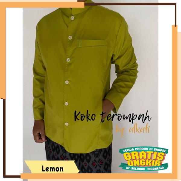 SERIES RAMADHAN FITRI RAYA Baju Koko Semi Jas Al Kafi Koko Terompah Al Kafi Bahan Katun Toyobo Impor