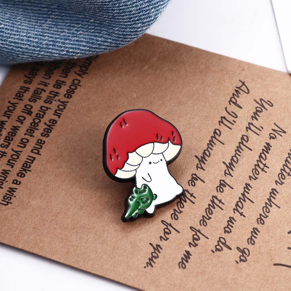 Mxbeauty Bros Jamur Hadiah Untuk Wanita Pria Hadiah Untuk Anak-Anak Jamur Dan Froggo Aksesoris Perhiasan Travel Commemorative Badge Pin Enamel Pin