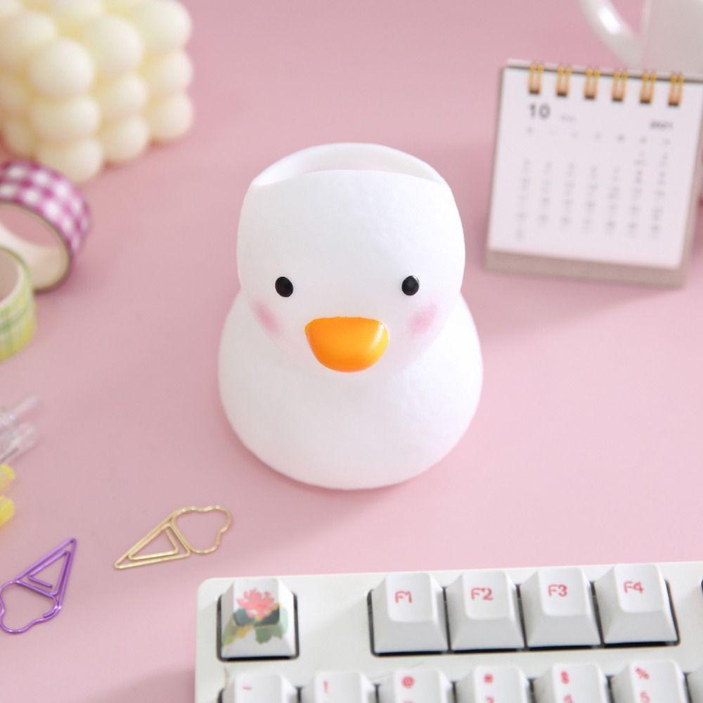 Mxbeauty Bentuk Bebek Tempat Pulpen Plastik Kartun Siswa Alat Tulis Desktop Penyimpanan Perlengkapan Siswa Belajar Rumah Kantor Desktop Organizer