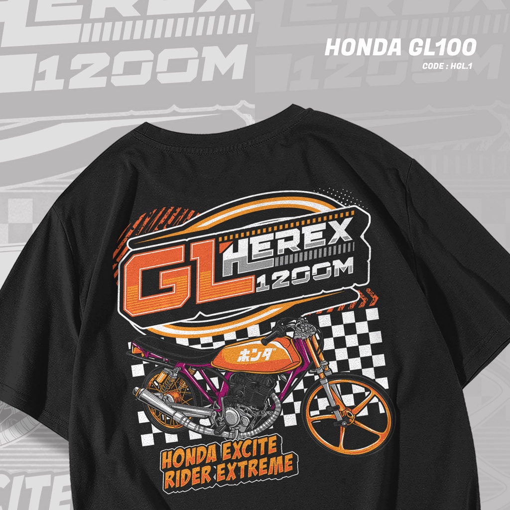 Tshirt Kaos Motor Honda GL100 GL Herex