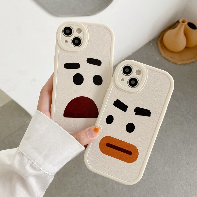 Ekspresi Lucu Emoji Soft Case OPPO A9 A5 A31 A53 A33 2020 A7 A5S A12 A11K F9 F11 A15S A35 A52 A92 A54 A36 A96 A83 A57 A3S A16 A1 Pro Reno 3 5 6 7Z 9 Man Men Putih