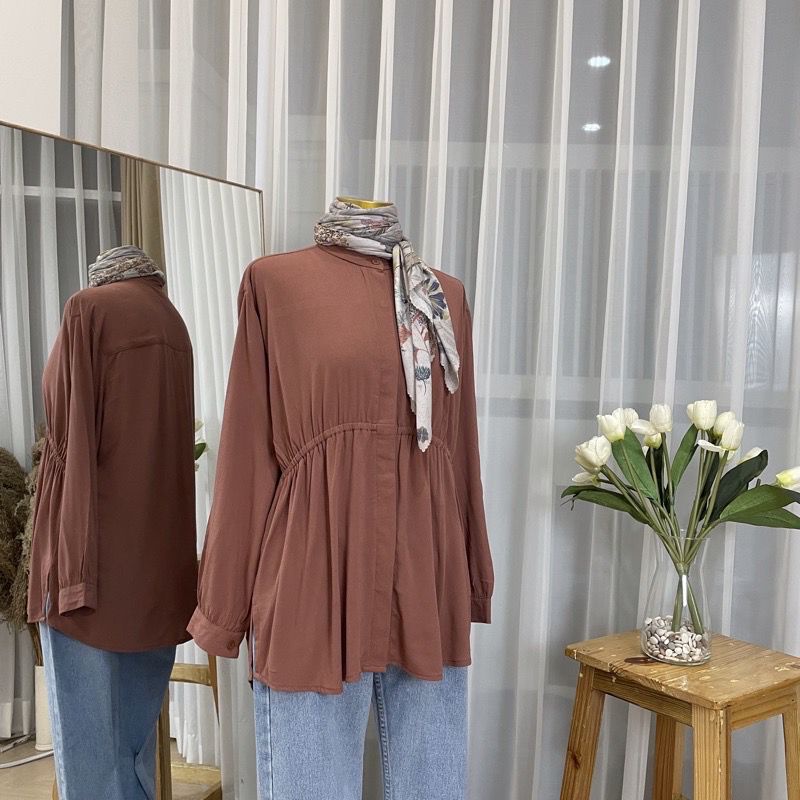 BEFAST - ZFS OOTD WANITA BLOUSE KATE / KALE RAYON DIAMOND BLOUSE / Pakaian Formal Wanita / Blouse Lengan Panjang Terbaru / Fashion Wanita Hijab Style Trendy / Outfit Daily Wanita Kerja / Blouse Polos Terlaris