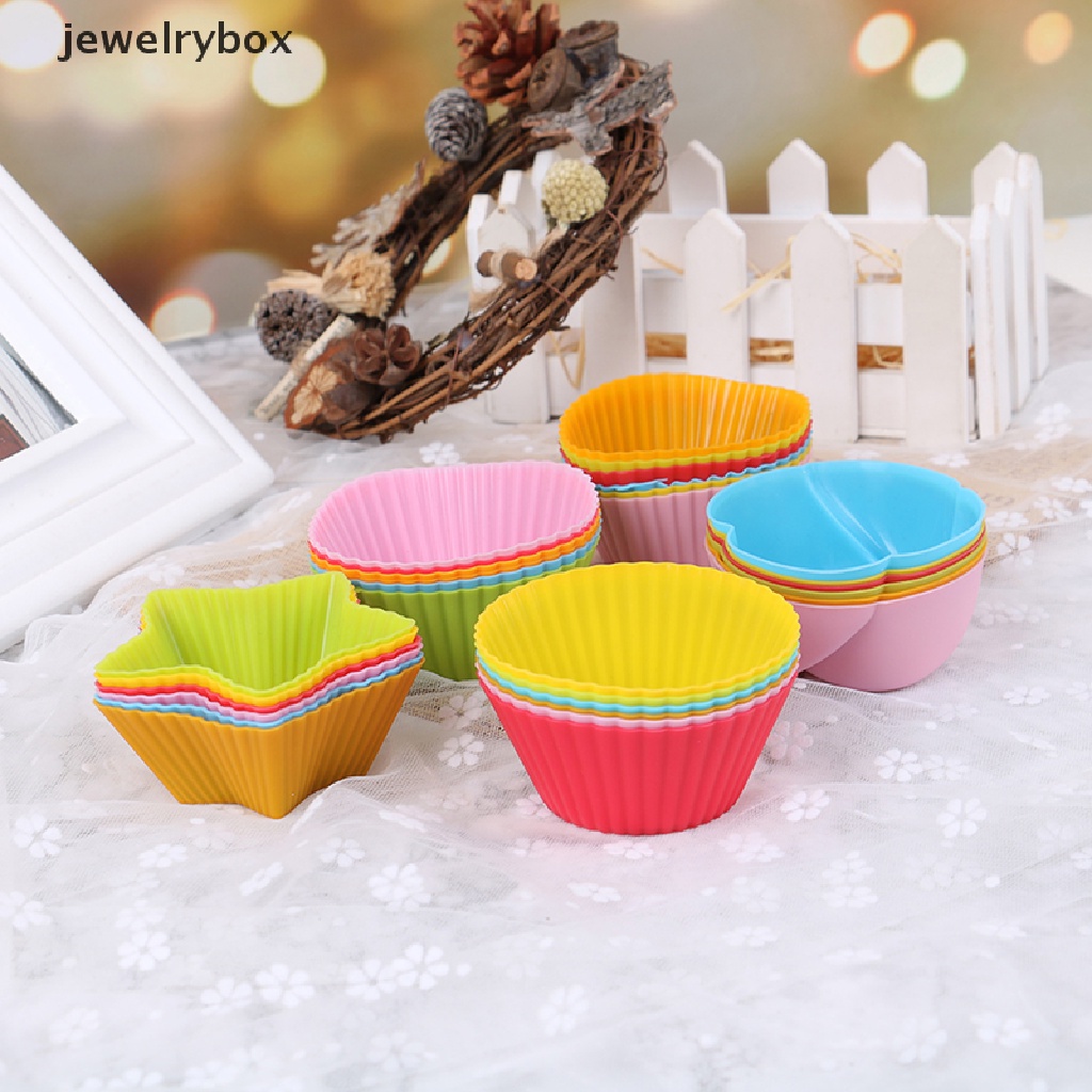 [jewelrybox] 6pcs Silicone Cake Cupcake Cup Cake Alat Bakeware Baking Cetakan Silikon Cupcake Butik