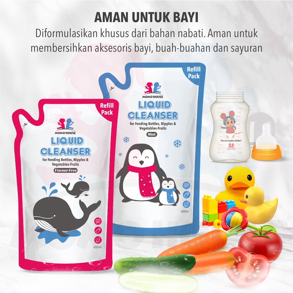 MOMO HOUSE 600ML Sabun Cuci Botol Bayi Sabun Cair Sabun Refil Liquid Cleanser Sabun Cuci Pembersih Botol