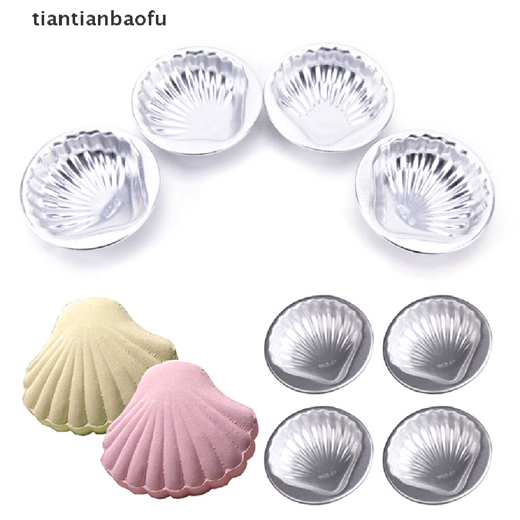 [tiantianbaofu] 5x Crafg Aluminium Alloy Handmade Cetakan Mandi Kue Bersoda Bentuk Kerang Laut Butik