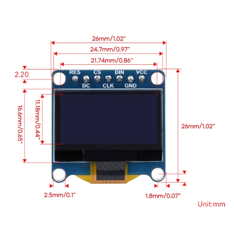 Zzz Oled0 96 Modul I2C SPI Komunikasi Komputer Display Biru Kuning +Biru Putih