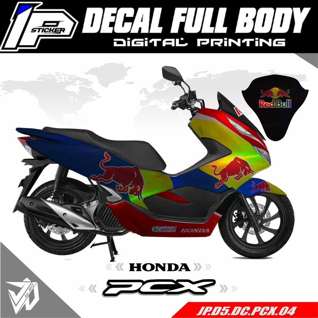 Decal Sticker Honda PCX Full body- Dekal Stiker PCX MOTIF REDBULL 004