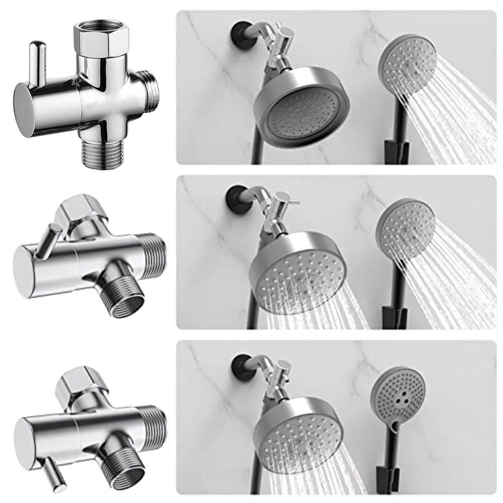 Katup Penyelam Nanas Tetap Semprotan Kepala Penyelam Shower Yang Dapat Disesuaikan Aksesori Kamar Mandi Shower Head Diverter Valve Pemisah Air 3arah