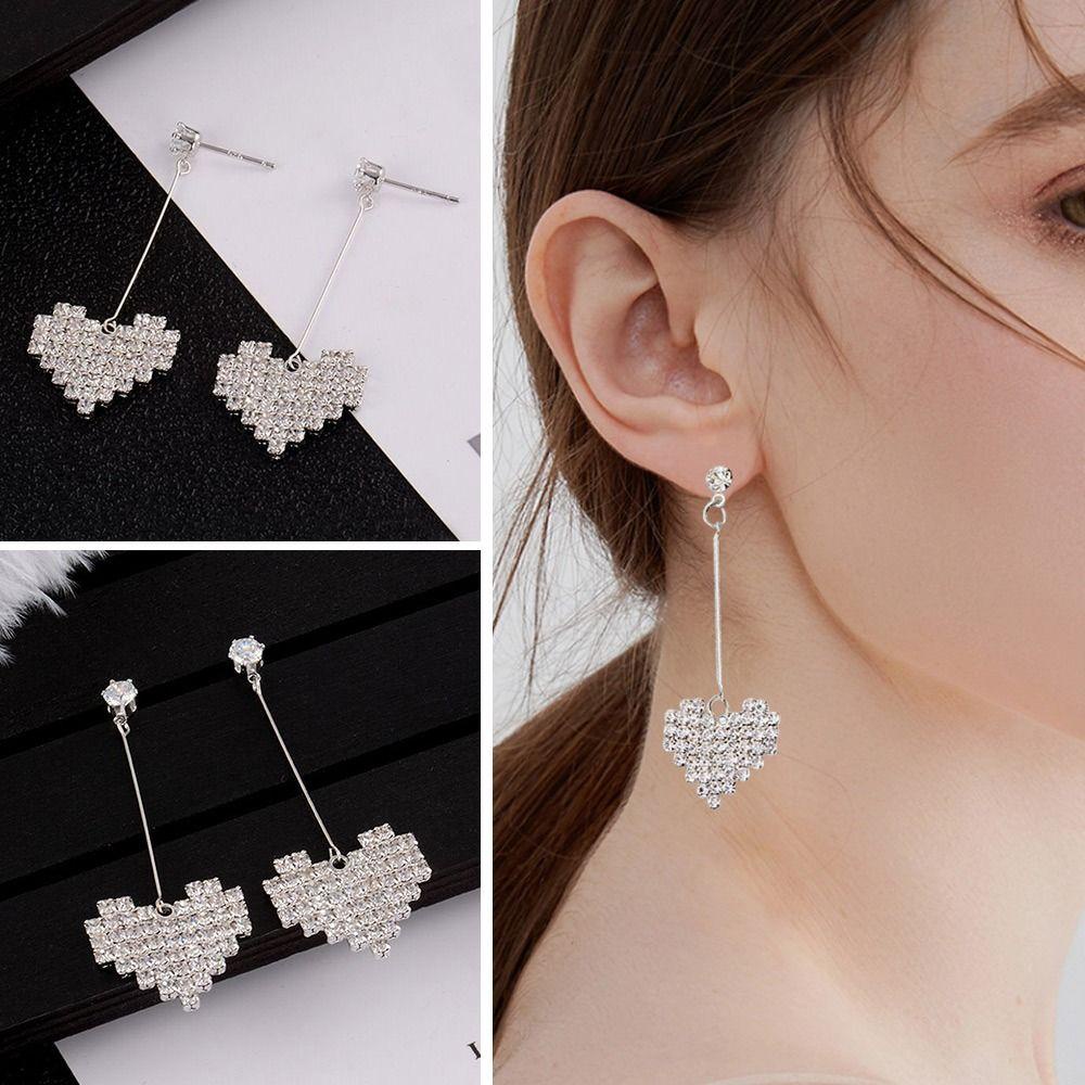 Lily 4pasang Earings Fashion Wanita Peach Heart Stud Earrings