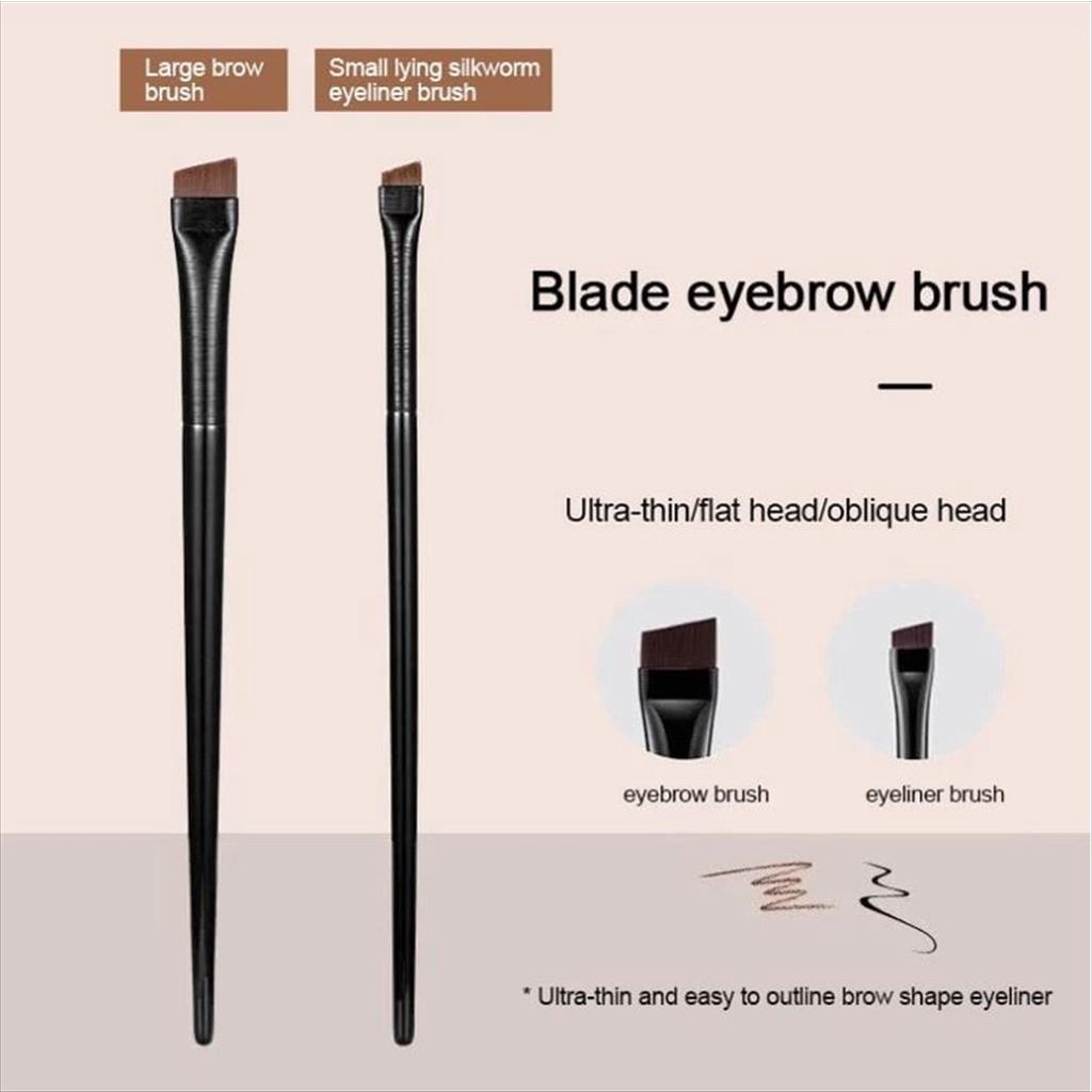 LS 755 - Kuas Eyeliner Pipih Pen Eyebrow Brush Kuas Alis Mata Bahan Bulu Sintetis Super Tipis Alat Makeup Kecantikan