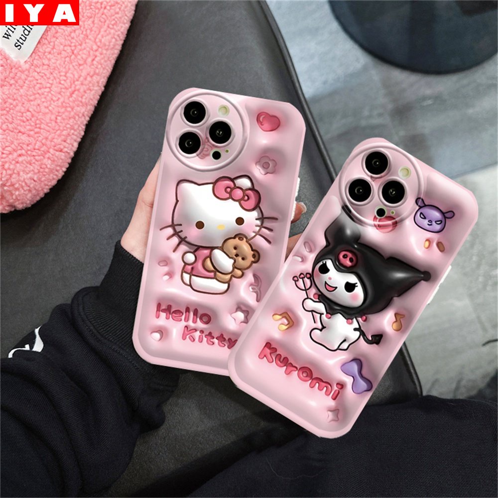 Kuromi Case Realme 10 C15 C12 C25S C11 C20 realme5 5i 6i C3 8i C21Y C25Y Hello kitty Bantal Udara TPU Phone Cover