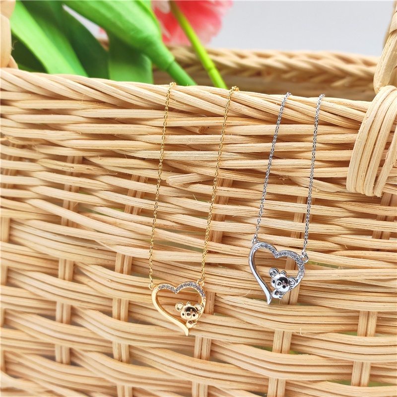 Mouse Liontin Cinta Kalung Berlian Wanita Kalung Berlian Mulia Liontin Pasangan Hadiah Ulang Tahun Aksesoris Fashion.