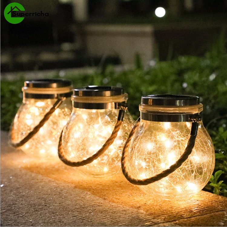 Hot Sale/String Lampu Tutup Botol Retak Solar 8cm Dekorasi/String Lampu Led Pagar Halaman/String Lampu Tutup Botol Taman