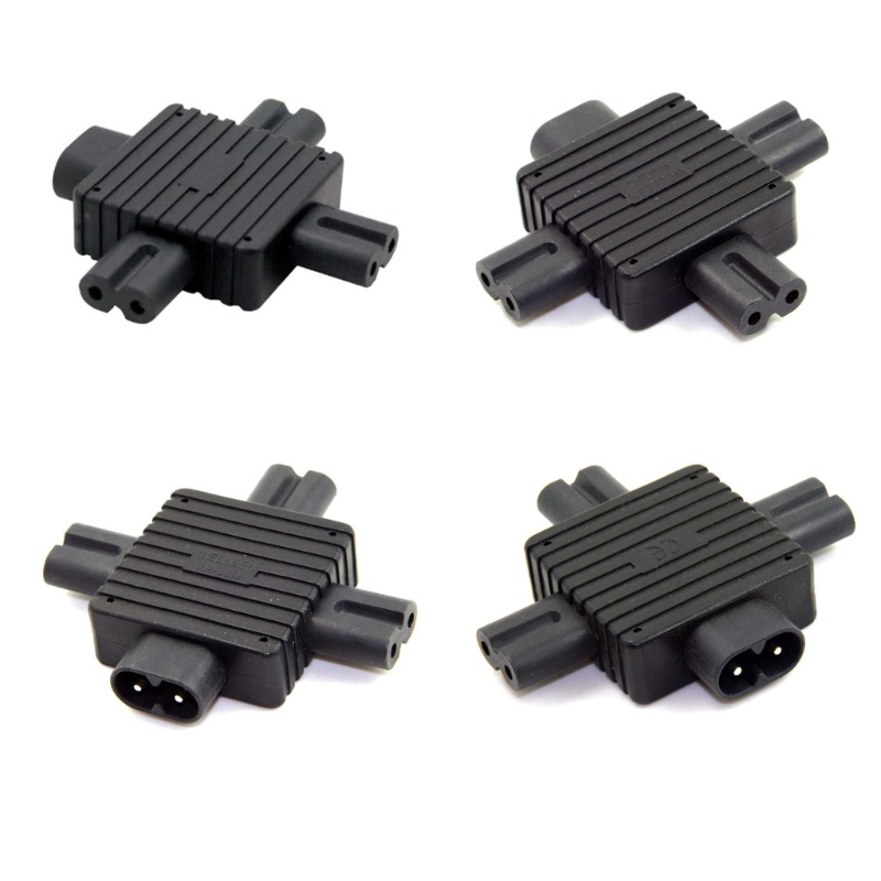 Konektor zzz IEC320-C8 to Triple C7 Adapter Male Plug to Female Socket Converter
