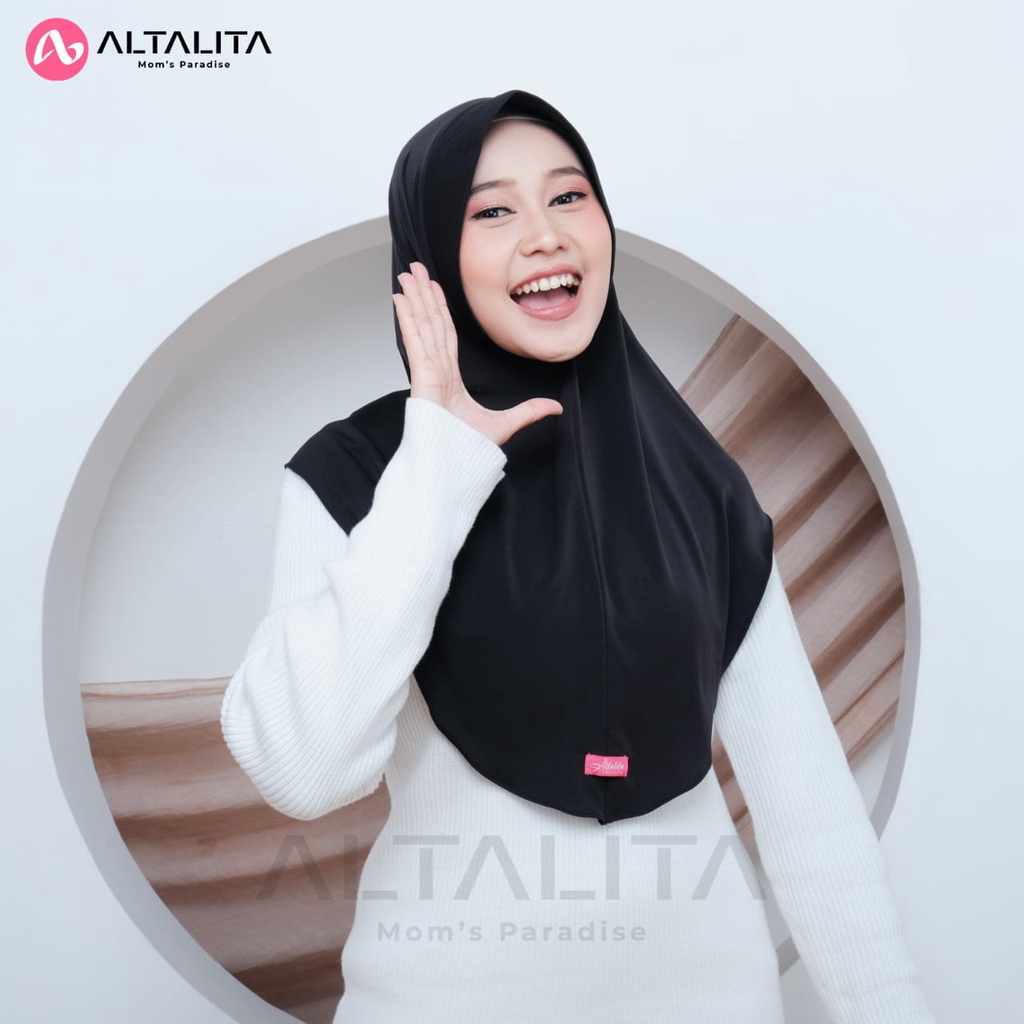 Altalita - Kerudung Bergo Qaila Penguin Jilbab Instan Hamidah Size M Menutup Dada Hijab Sport pet Tebal Bahan Jersey Premium Cocok Untuk Sekolah Olahraga Volly Futsal Senam dan Sehari-Hari