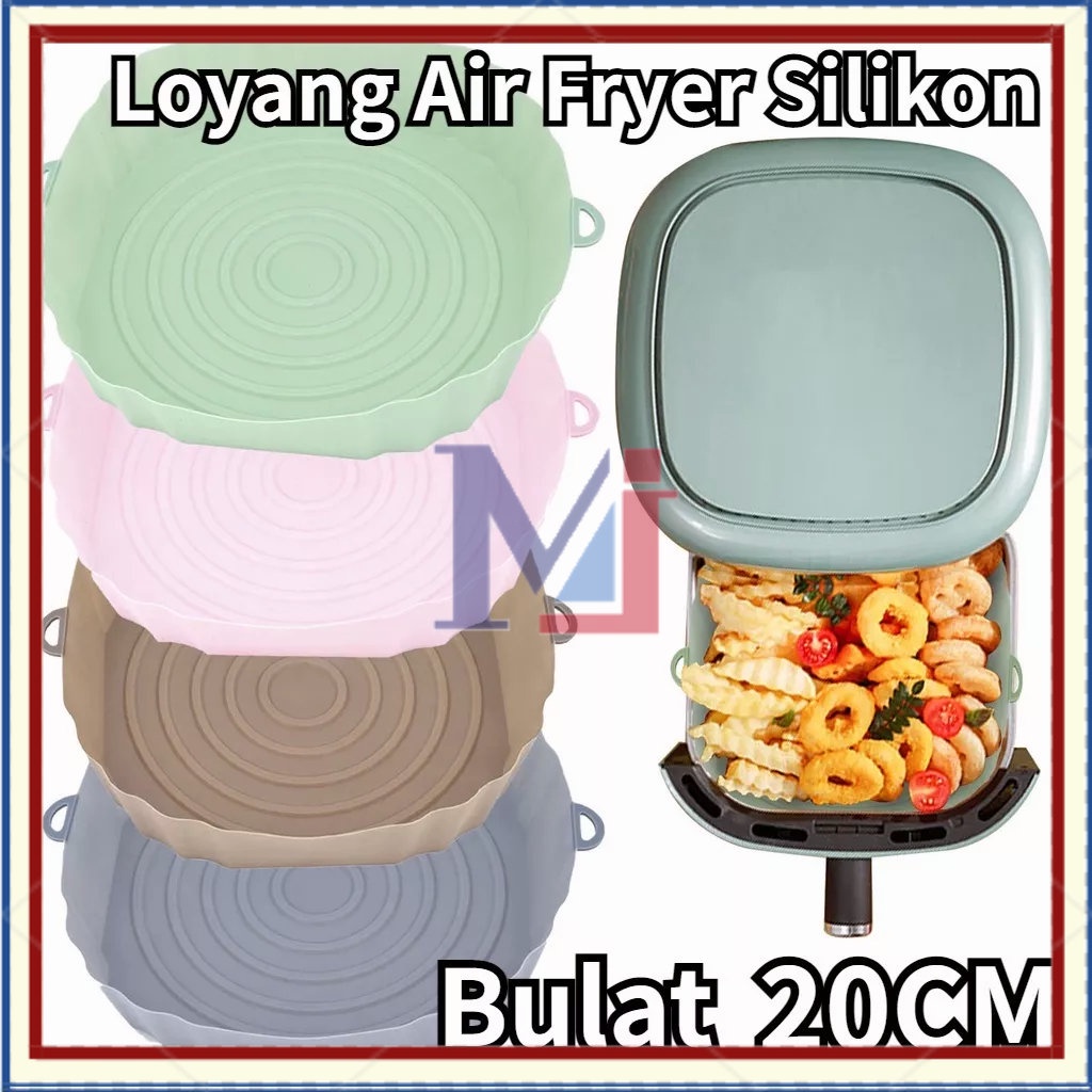 【COD】Loyang Air Fryer Bahan Silikon Anti Lengket Ukuran 20cm