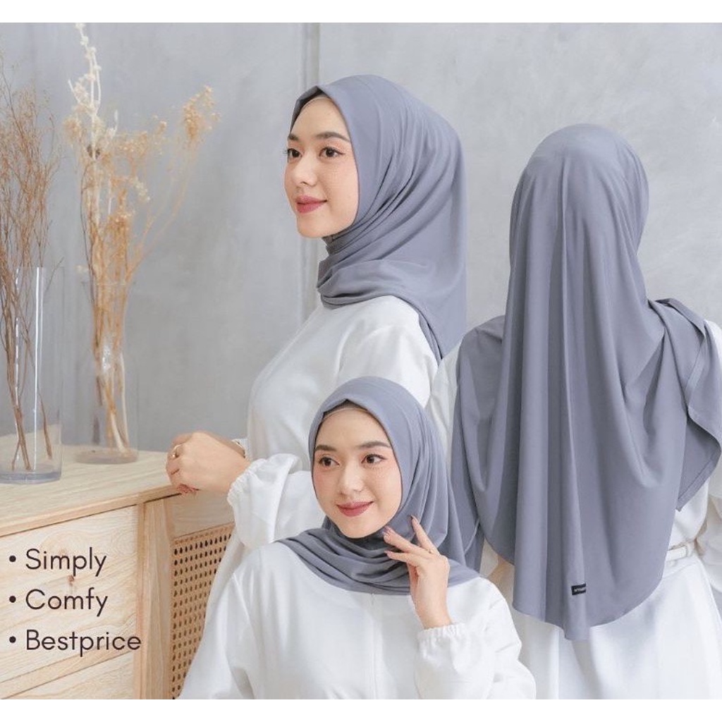 Jilbab / Hijab Segitiga Malay Pet Instan Jersey / Hijab Jersey premium / kerudung Segi tiga segi3 3