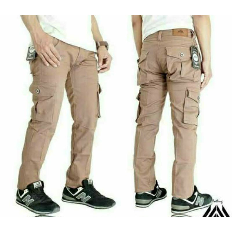 New celana panjang pria kantong samping/ celana cargo casual