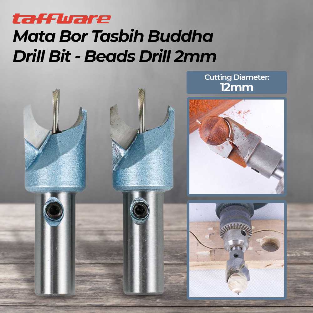 (BISA COD) FTIHSHP  Mata Bor Drill Bit DIY Buddha Tasbih Beads Drill 2mm 2 PCS